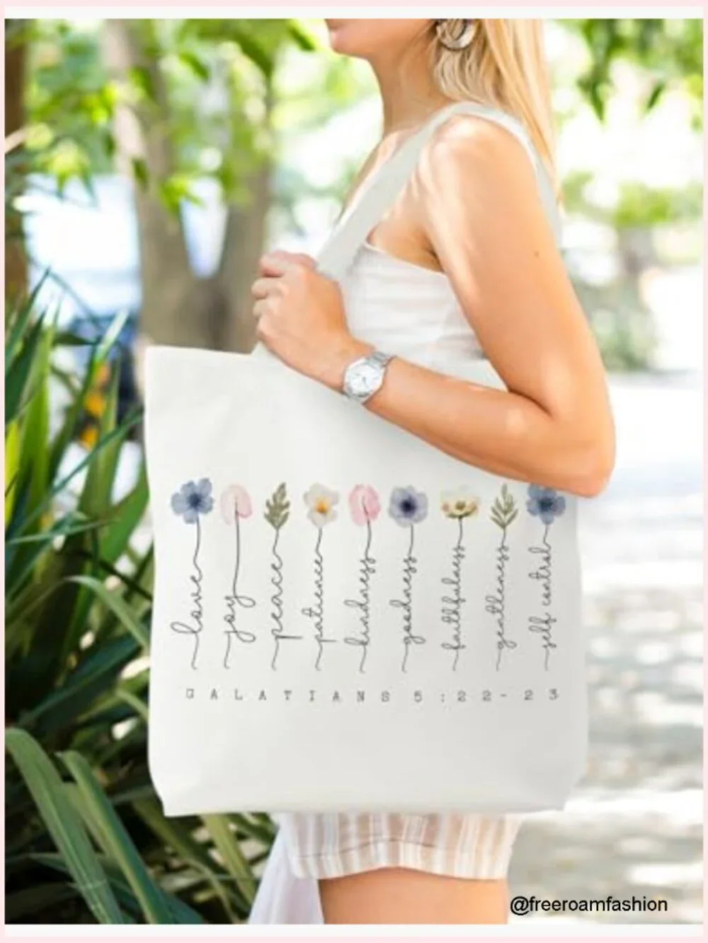 Canvas Tote Bag with Inner Pocket, Reusable Grocery Shopping Bag